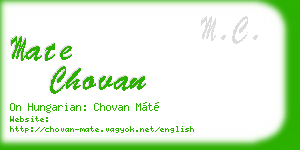 mate chovan business card