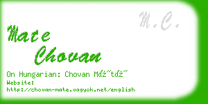 mate chovan business card